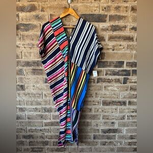 NWT Echo Colorful Striped Maxi caftan Dress Size XS/S